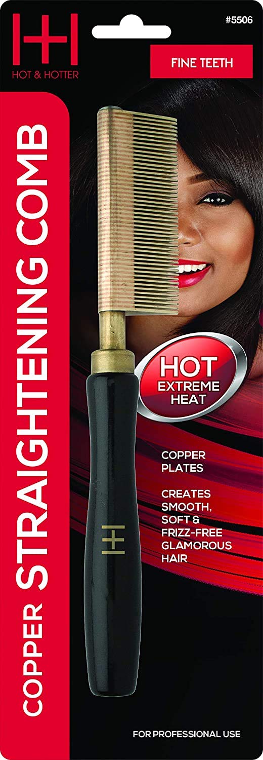 Annie Straightening Comb, Fine Teeth with Copper
