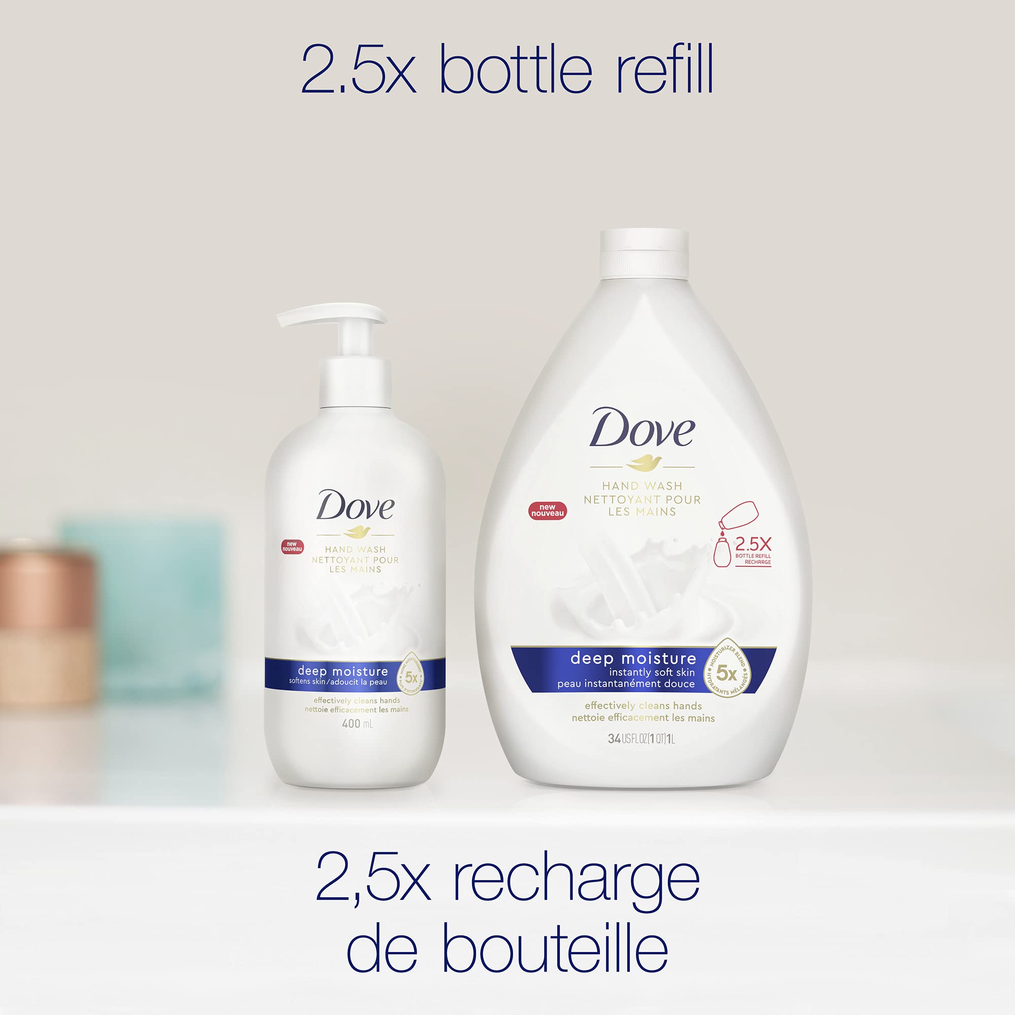 Dove Hand Wash For Clean & Softer Hands Deep Moisture Cleanser That Washes Away Dirt and Germs 34 oz 3 Count