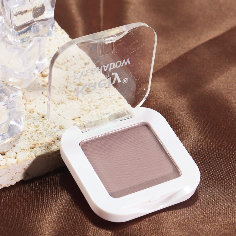 evpct Taupe Matte Single Mini Pressed Eyeshadow Makeup Palette, Brown Mauve Plum Purple Matte Naturals Monochrome Cream Eye shadows Palette Makeup for Older Women Pigmented Waterproof Sombra Para Ojos