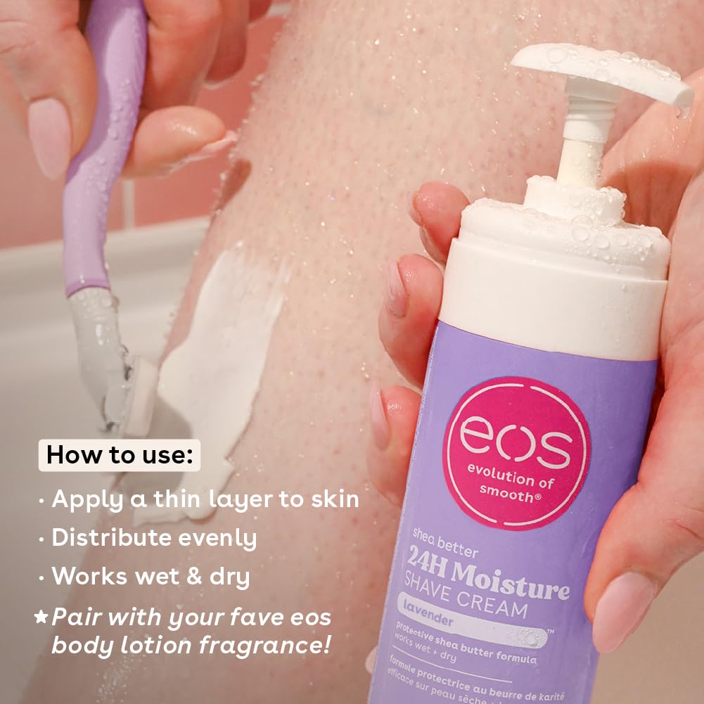 eos Ultra Moisturizing Shave Cream - Lavendar Jasmine | 24 Hour Moisture | 7 fl oz.