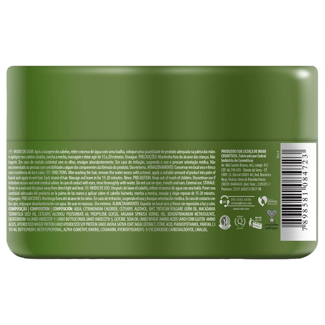 Inoar Argan Oil Hair Mask-Treatment For Damaged 250G