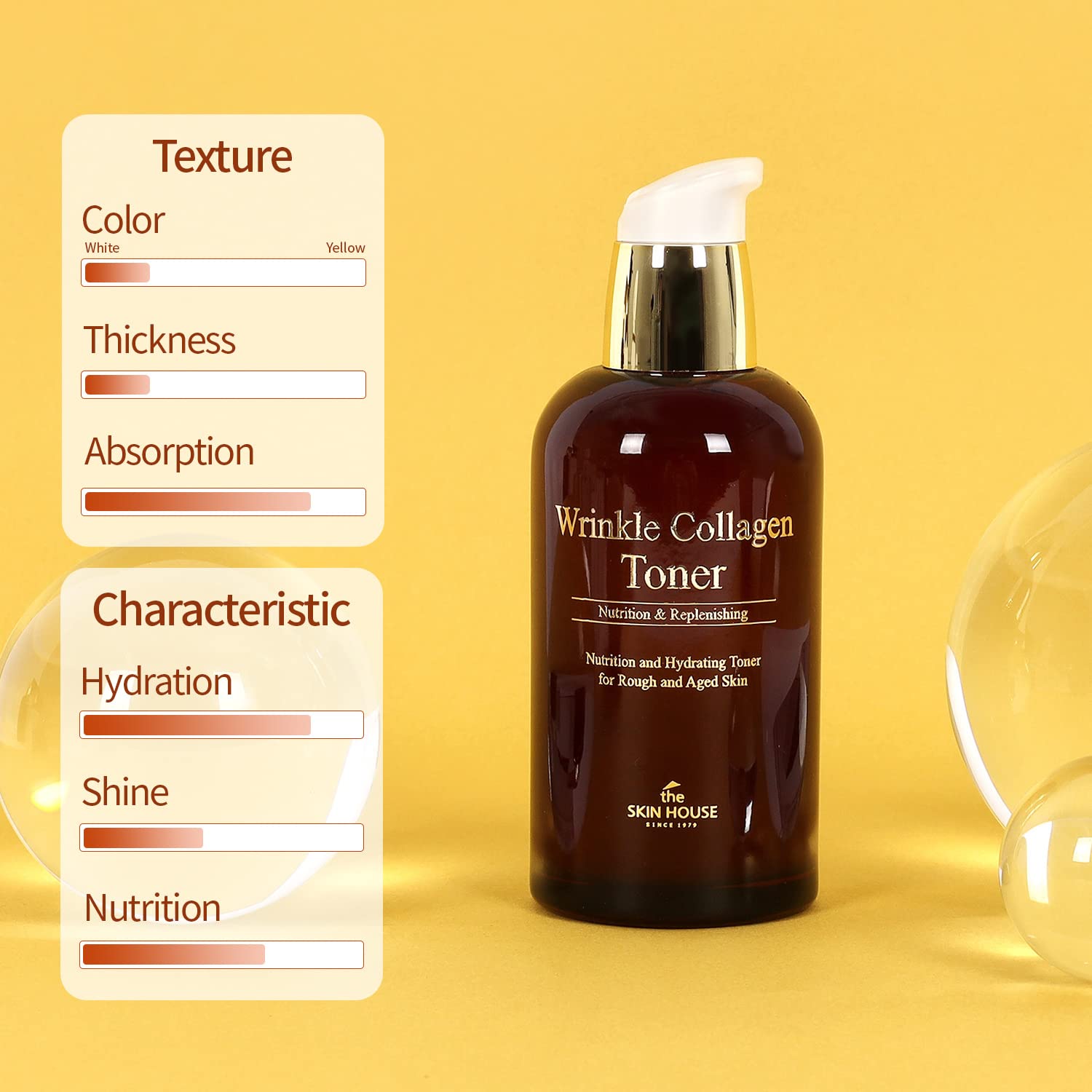 The Skin House Wrinkle Collagen Toner [130 ml / 4.39 fl.oz] for Aged and Inelastic Skin/Korean Skin Care, Not Tested on Animals, Paraben Free