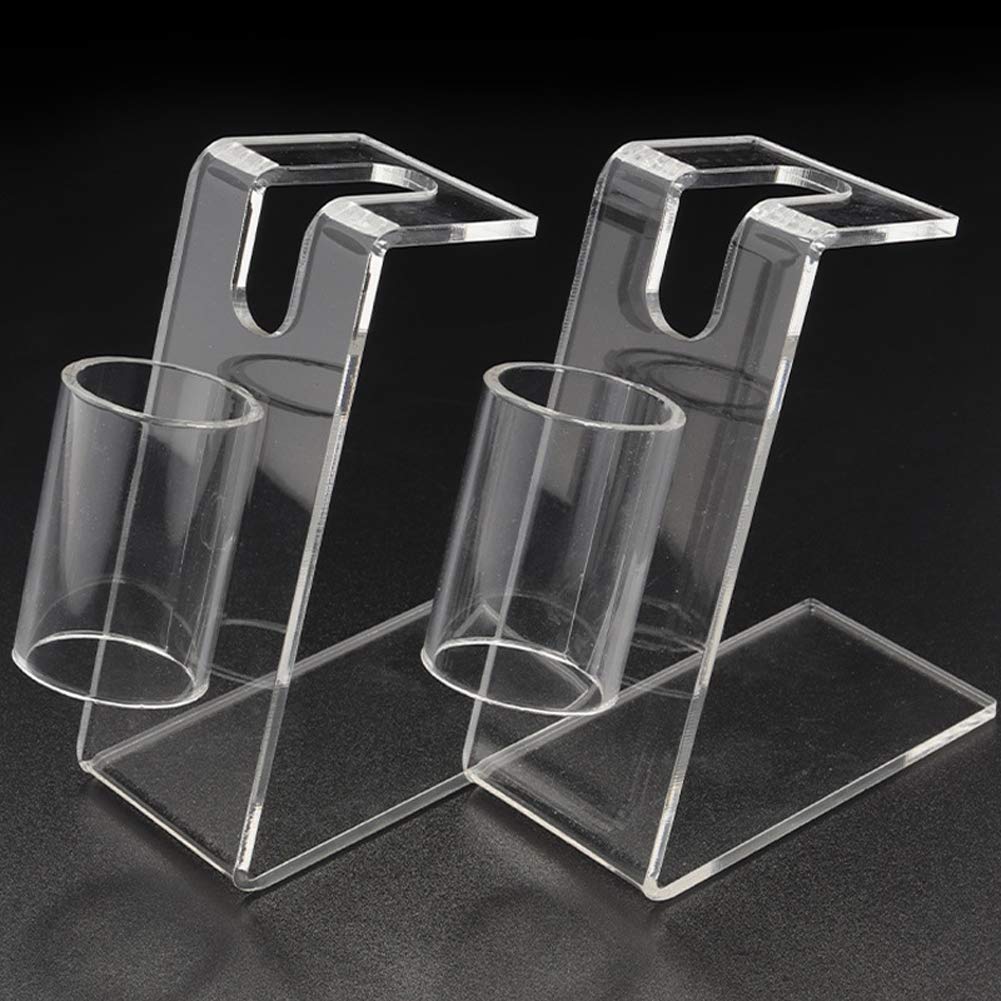 2PCS Tattoo Gun Holder Tattoo Machine Stand Clear Acrylic Coil Tattoo Machine Holder Rack Stand Display Shelf Best for Salon Personal Use
