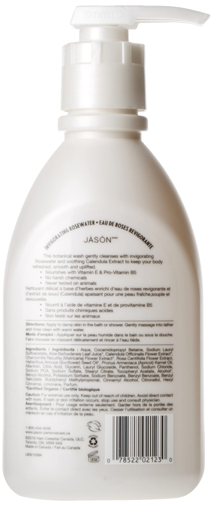 Jason Shower Body Wash, Rosewater, 30 oz, 2 pk
