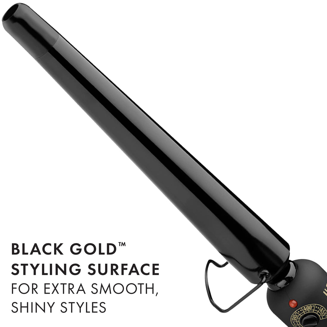 Hot Tools Professional Black Gold XL Tapered Curling Wand for Long Lasting Curls or Waves, 1 Ã‚¼ Inches