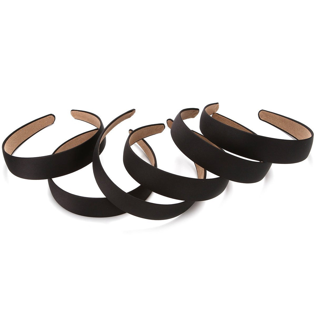 6 Black+1 Blue: Loneedy 6 Hard Headbands, 1 Inch Wide Non-Slip Ribbon Hairband For Women (6 Black+1 Blue)