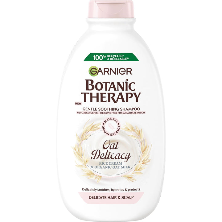 Garnier Botanic Therapy Shampoo 400ml Oat Delacay Rice Cream & Organic Oat Milk Hypoallergenic