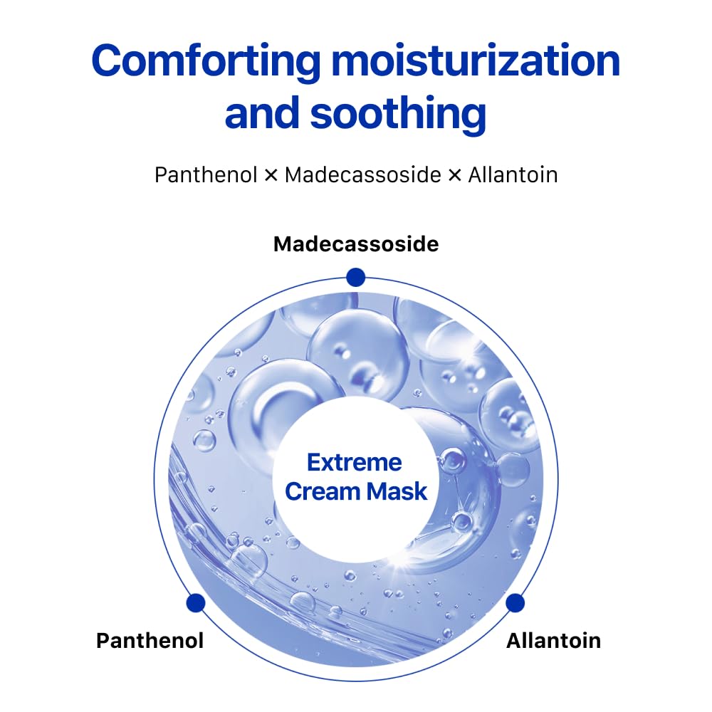 Real Barrier | Extreme Cream Face Sheet Mask | Skin Barrier Repair | Face Masks Skincare | Moisturizing & Hydrating for Dry and Sensitive Facial Types | Facial Moisturizer | Korean Mask | 10 Sheets