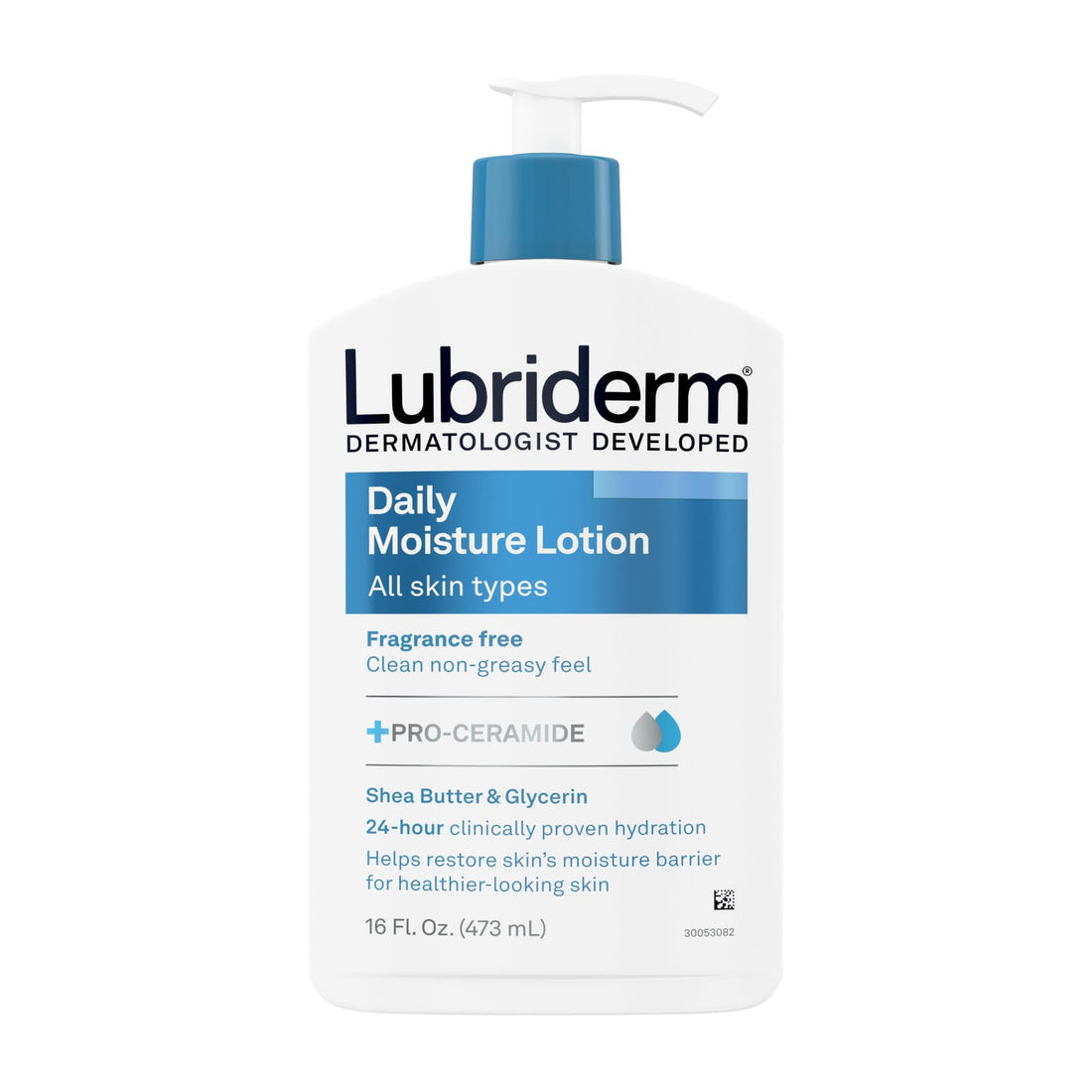 Lubriderm Daily Moisture Hydrating Unscented Body Lotion with Vitamin B5 for Normal to Dry Skin, Non-Greasy and Fragrance-Free Lotion. 16 fl. oz