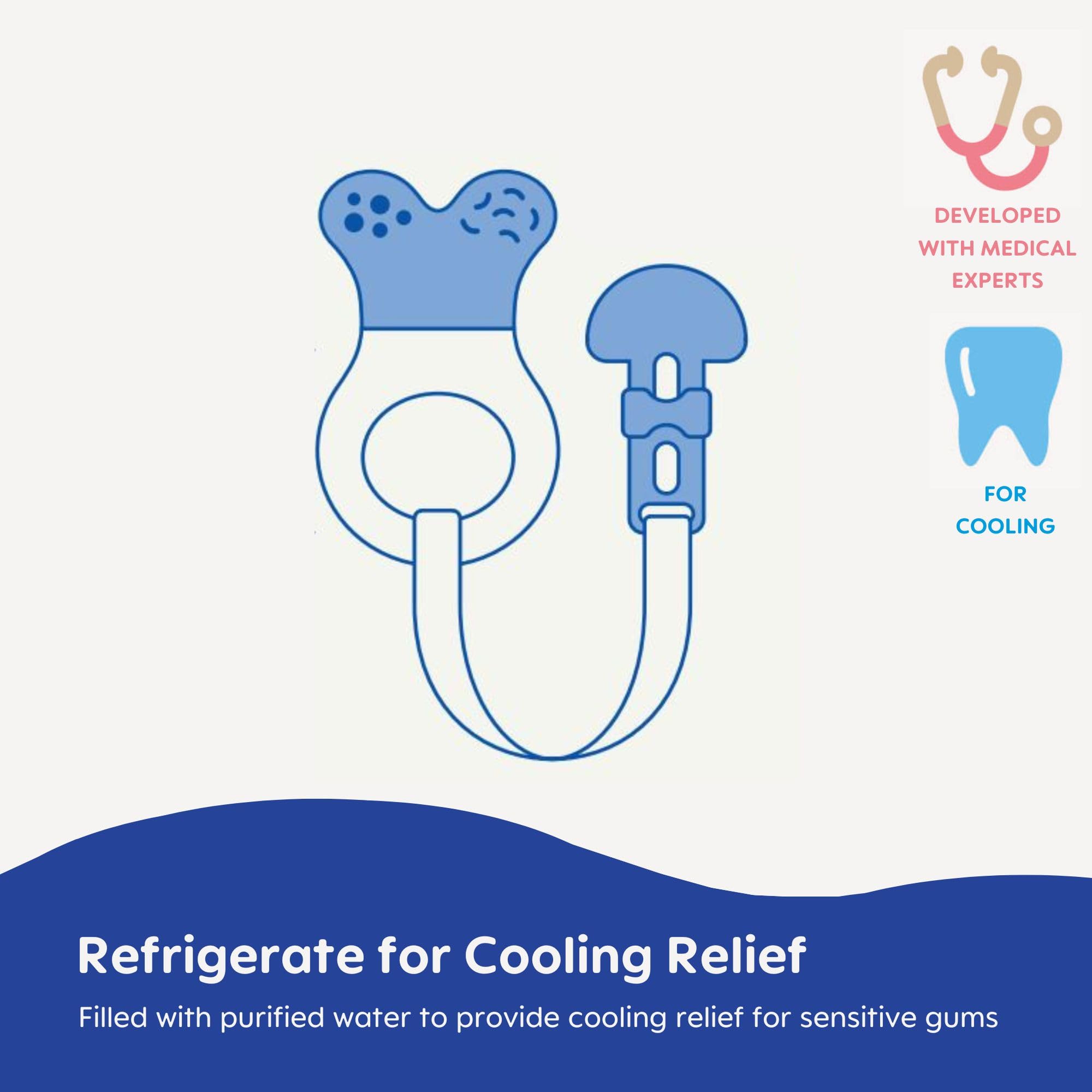 Mini Cooler Teether with Clip, Girl, 2+ Months, 1-Count