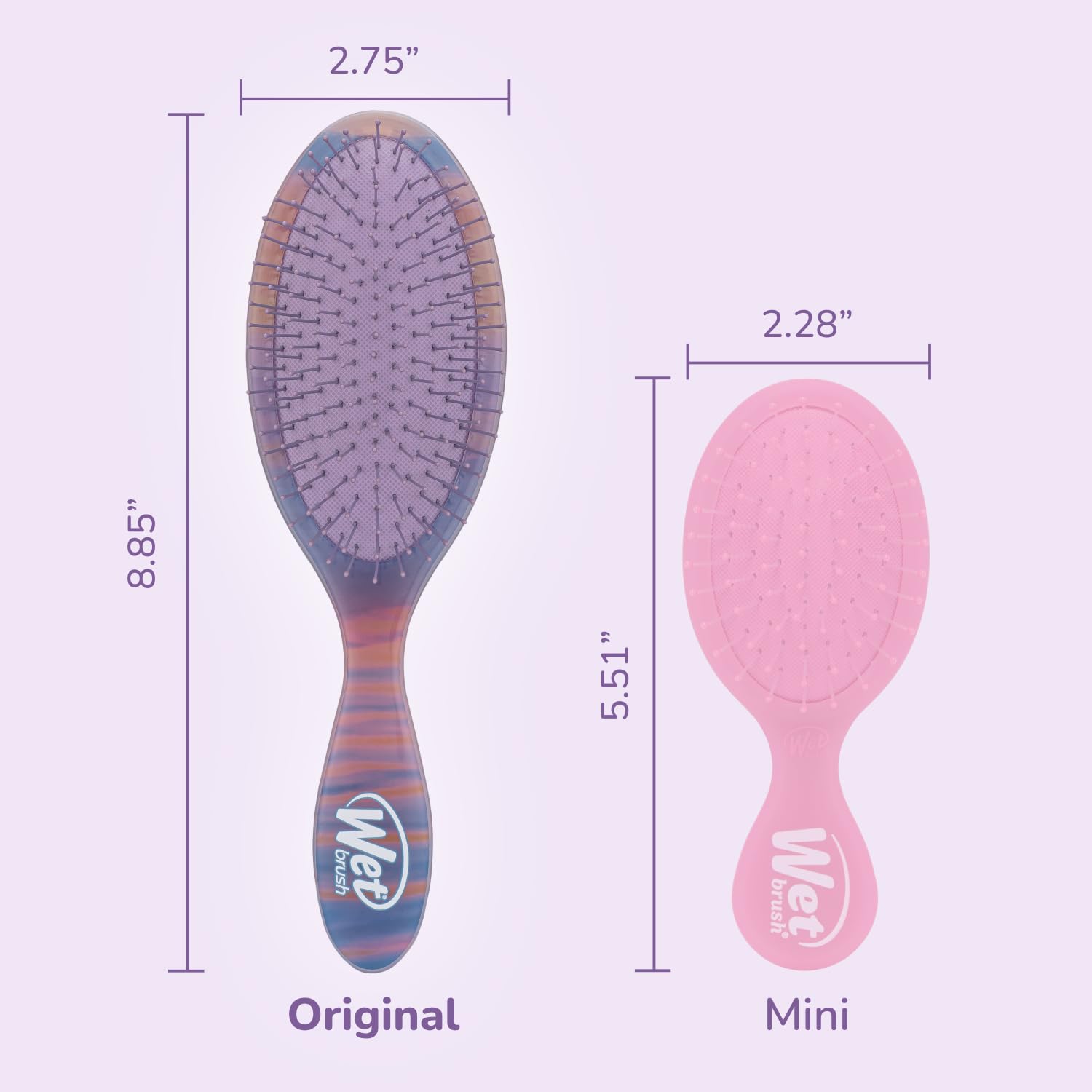 Wet Brush Original Detangler Hair Brush, Purple (Desert Afterglow), Ultra-Soft IntelliFlex Bristles, Detangling Bristles Glide Through Tangles (Wet Dry & Damaged Hair), Women & Men (2 Pack)