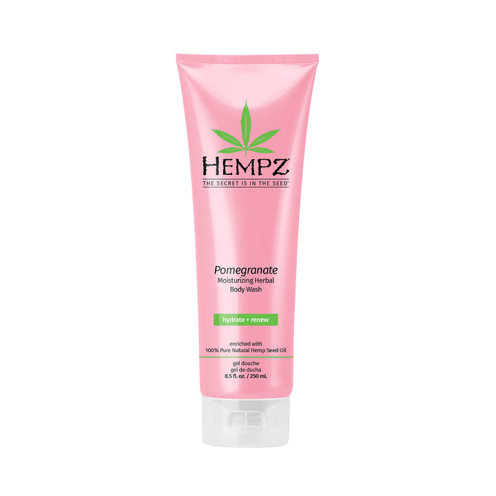 Hempz Herbal Body Wash, Light Pink, Pomegranate, 8.5 Fluid Ounce