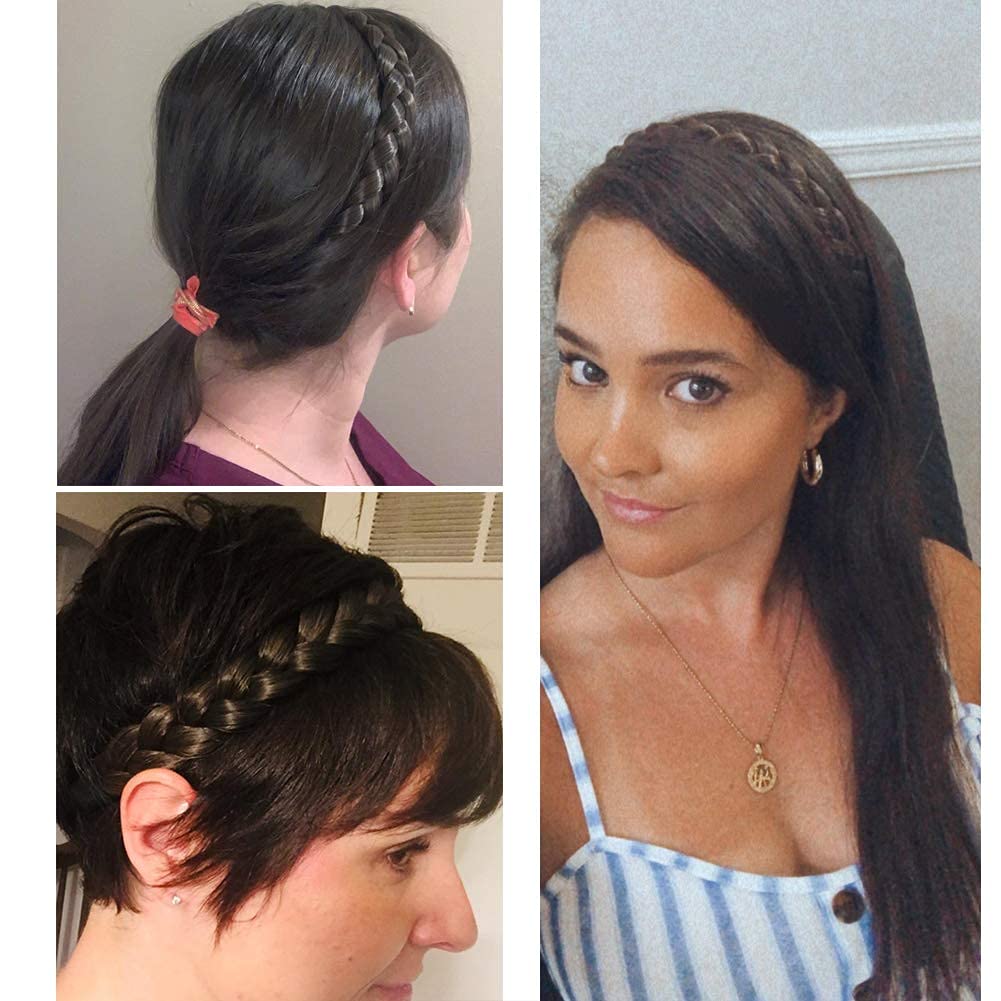 DIGUAN (TM) #Copper Brown: Diguan Synthetic Hair Braided Headband Classic Chunky Wide Plaited Braids Elastic Stretch Hairpiece Women Girl Beauty Accessory, 55G Ahairbeauty (#Copper Brown)