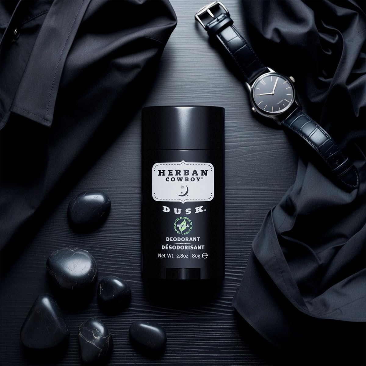 Product Description Herban Cowboy Men’s Deodorant, Dusk, 2.8 Ounce - Cruelty-Free, Vegan and Plant-Powered Deodorant - Gentle and Non-Greasy Formula