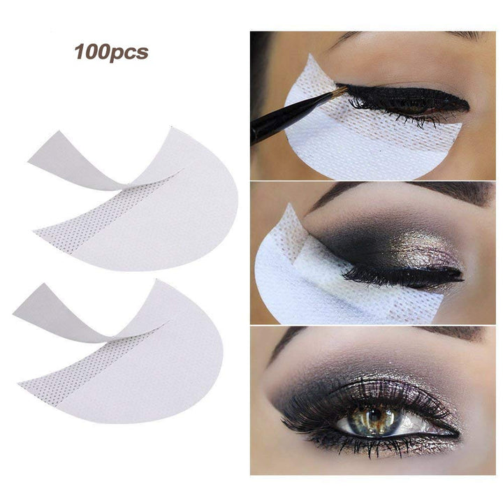 LKE 100 Pcs Eyeshadow Shields Professional Lint Free Under Eye Eyeshadow Gel Pad Patches For Eyelash Extensions/Lip Makeup