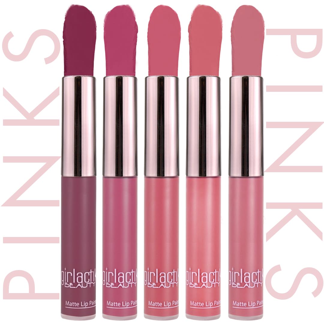 Girlactik Matte Lip Paint (Dries to a matte after 15 seconds) Starlet warm pink 7.5 ml / .25 oz