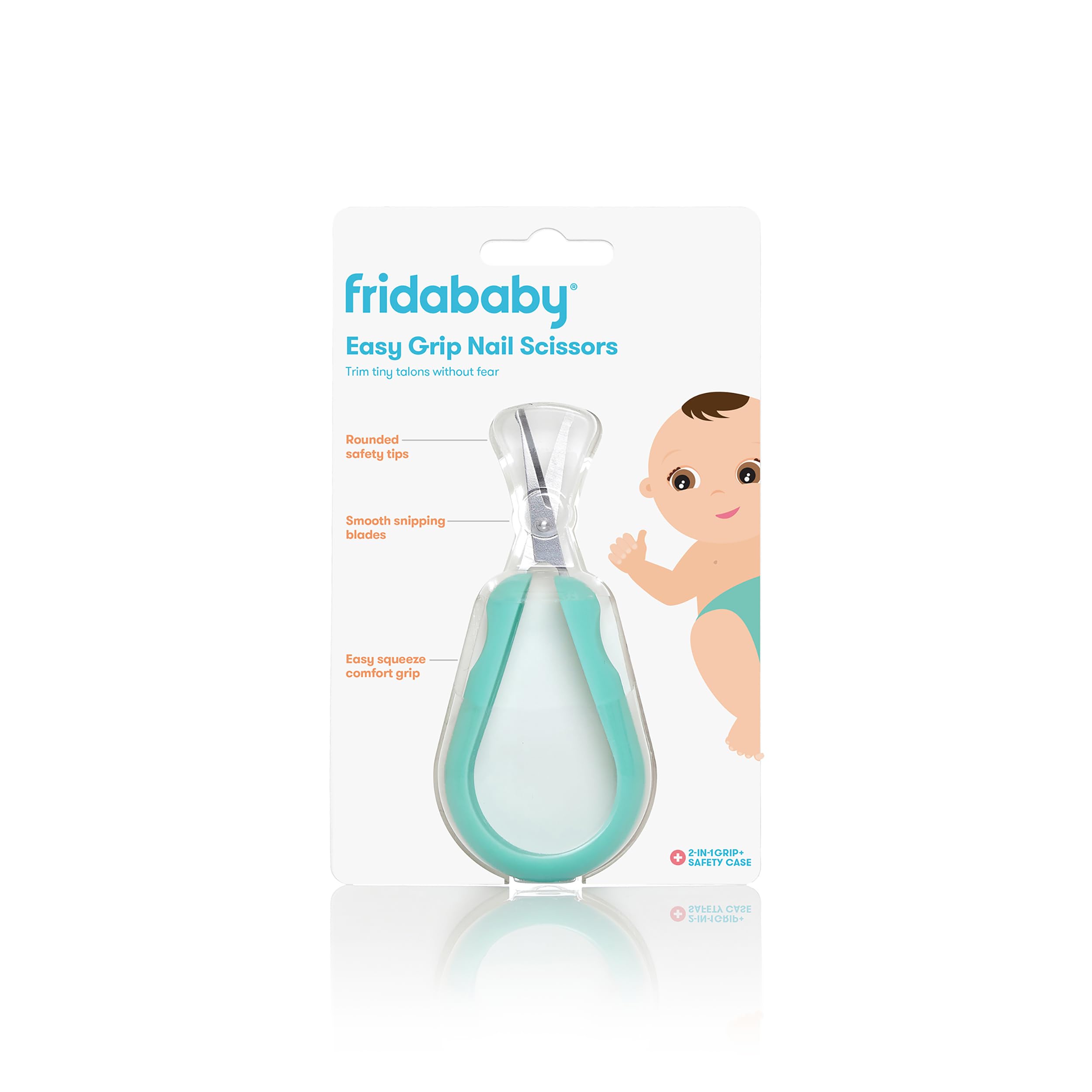 Frida Baby Easy Grip Nail Scissors | Grooming Essentials Safe for Infant Newborn Toddler Nails