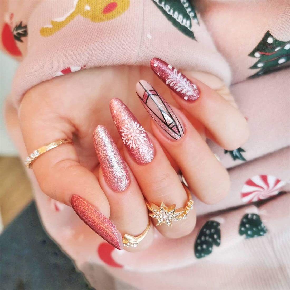 senvenski Senvenski 6pcs Gel Nail Polish Glitter Soak Off UV LED Manicure Art Varnish Gift Set Kit