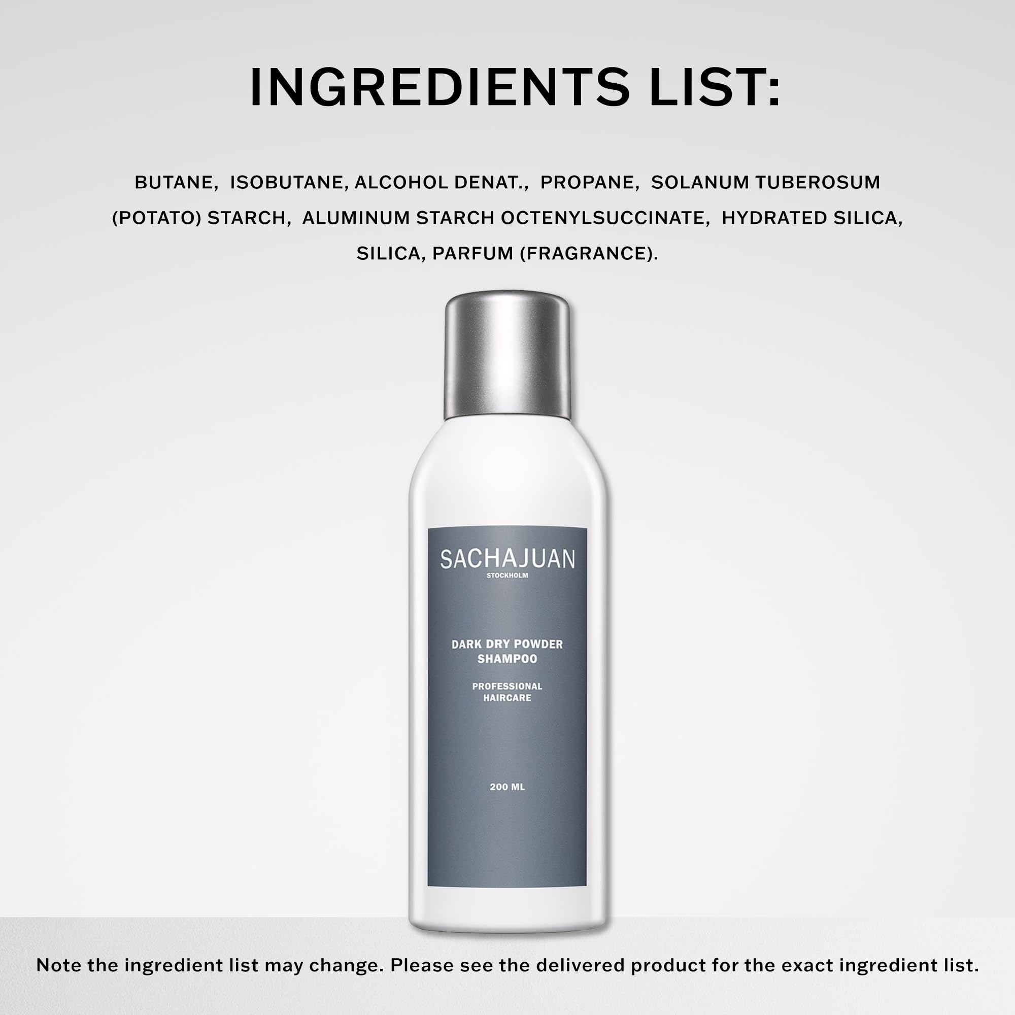 SachaJuan Dark Dry Powder Shampoo WT. 118 gm 200 ml 6.8 oz