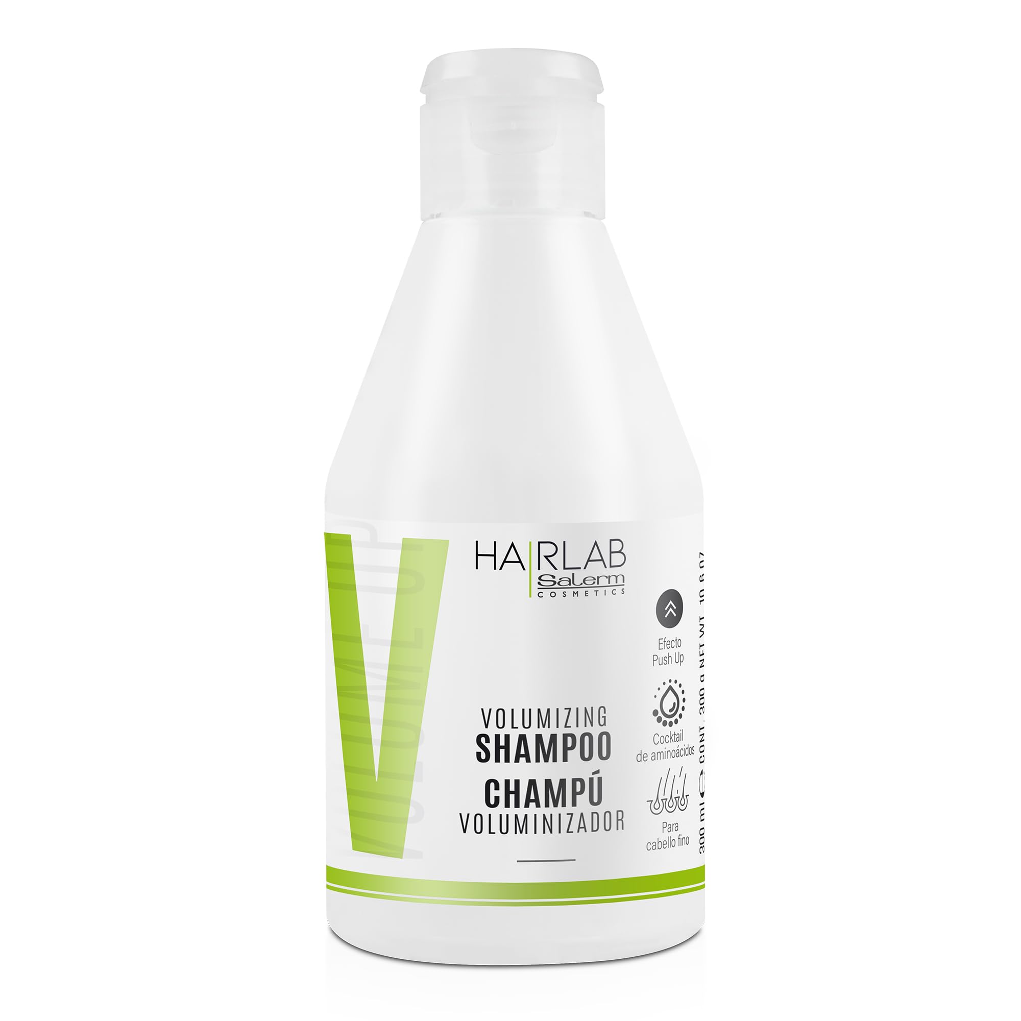 Salerm - Volume Shampoo - Hair Lab - 300 ml - With Energizing Caffeine - For Fine and Flat Hair - Adds Body and Texture to Hair - Gentle Cleanse - Paraben-Free