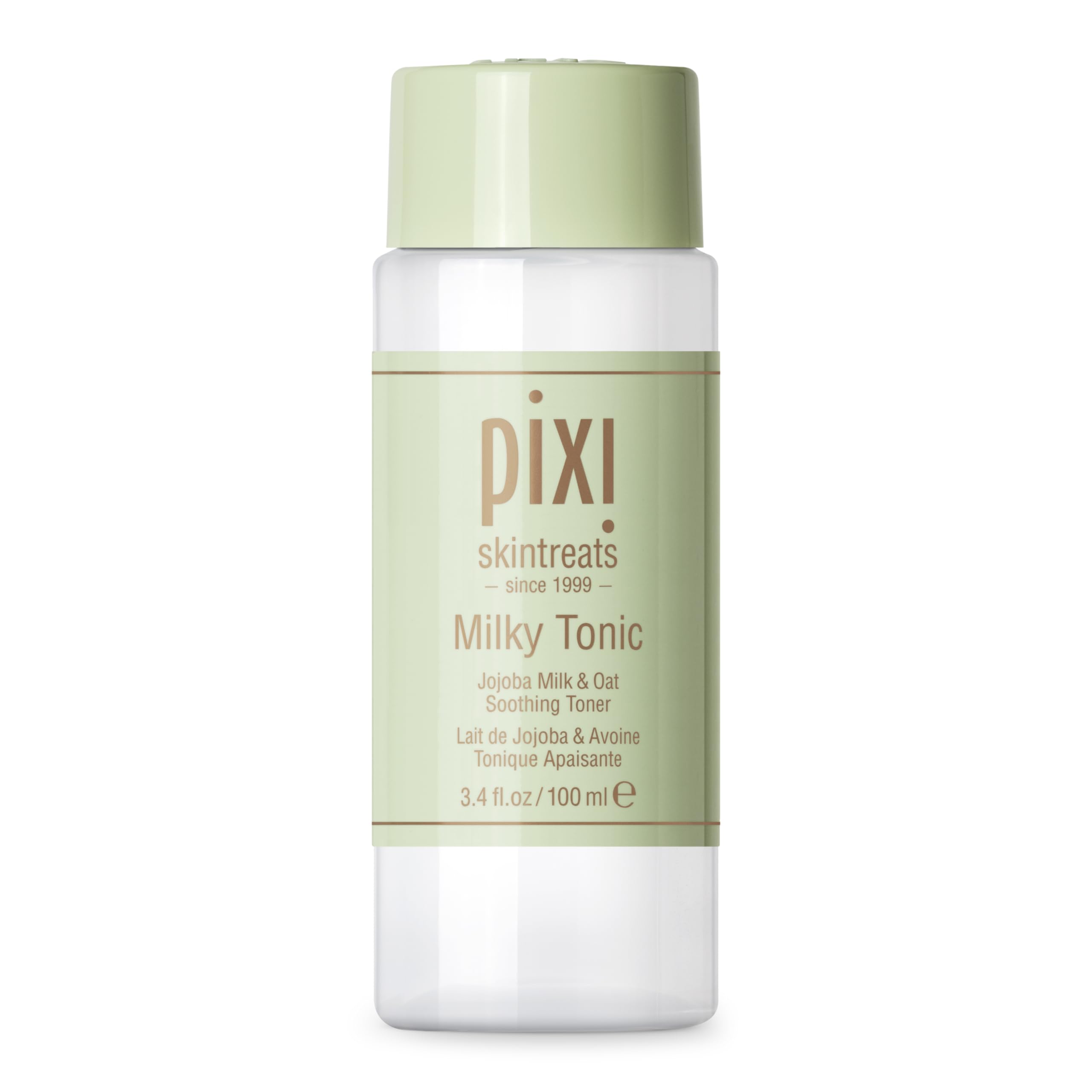 Pixi Milky Tonic, Calming & Hydrating Pads Containing Jojoba Milk, Infused with Oat Extract to Soothe, Alcohol-Free Daily Nourishing Toner, 3.4 fl oz/ 100 mL