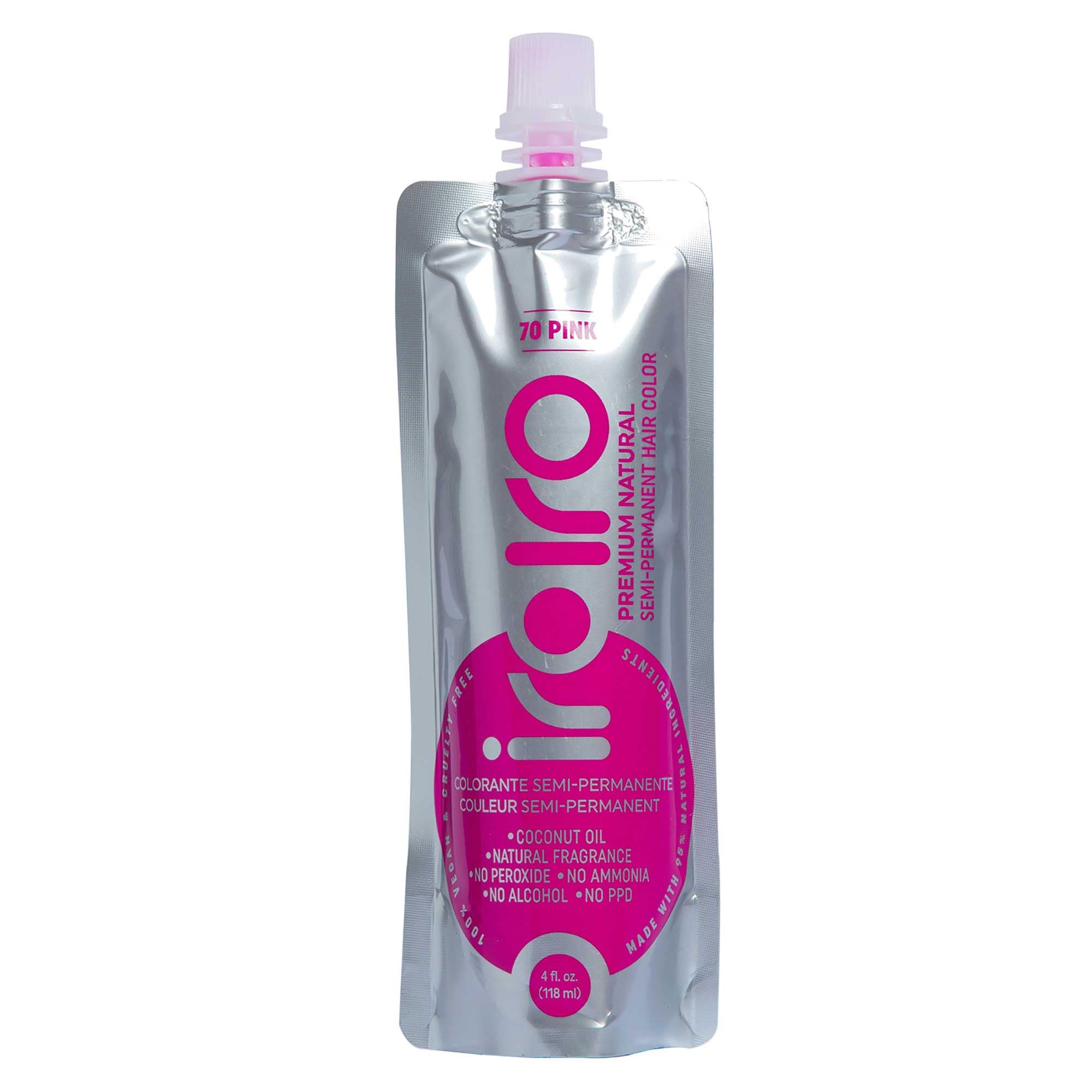 IROIRO Premium Natural Semi-Permanent Hair Color 70 Iro Pink (4oz) by Iroiro