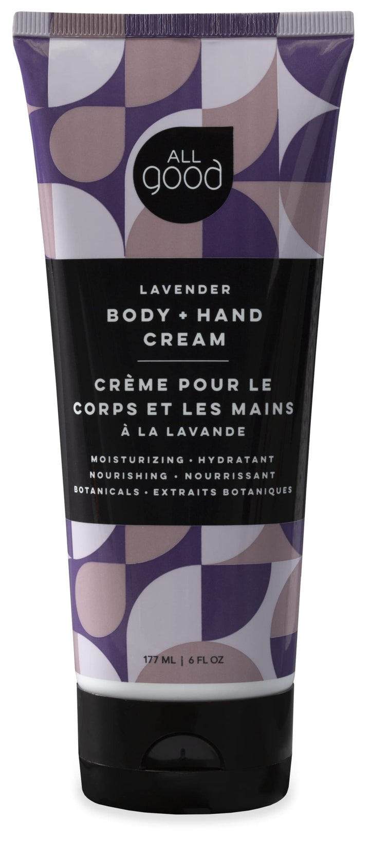 All Good Hand & Body Lotion - Moisturizing Organic Lotion for Dry Skin - Lavender Oil, Cocoa Butter, Rosehip Oil, Arnica, Vitamin E - Non-Greasy Body Butter, 6 fl oz (Lavender)