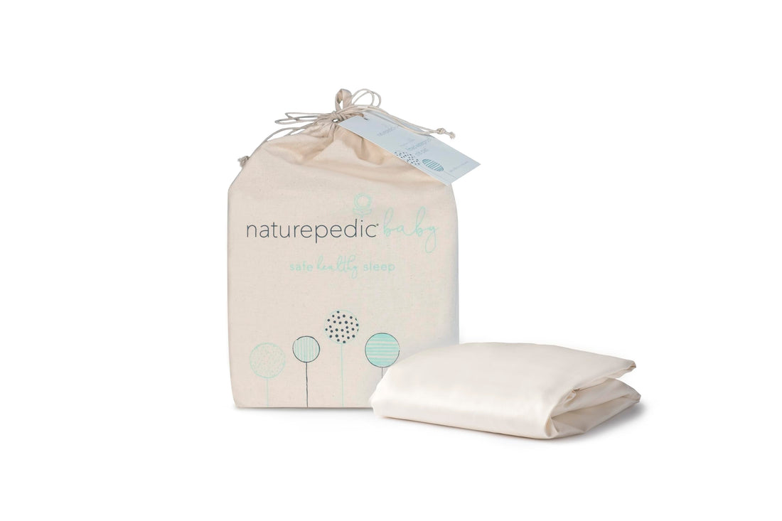 Naturepedic Organic Crib Mattress Sheet - Crib Fitted Sheet for Standard Crib Mattress - Soft and Breathable Cotton Crib Sheet - Ivory - 52x28