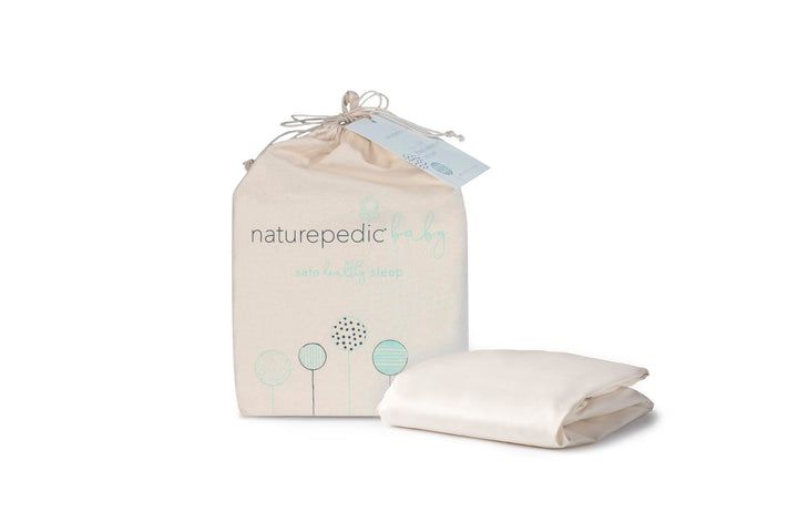 Naturepedic Organic Crib Mattress Sheet - Crib Fitted Sheet for Standard Crib Mattress - Soft and Breathable Cotton Crib Sheet - Ivory - 52x28