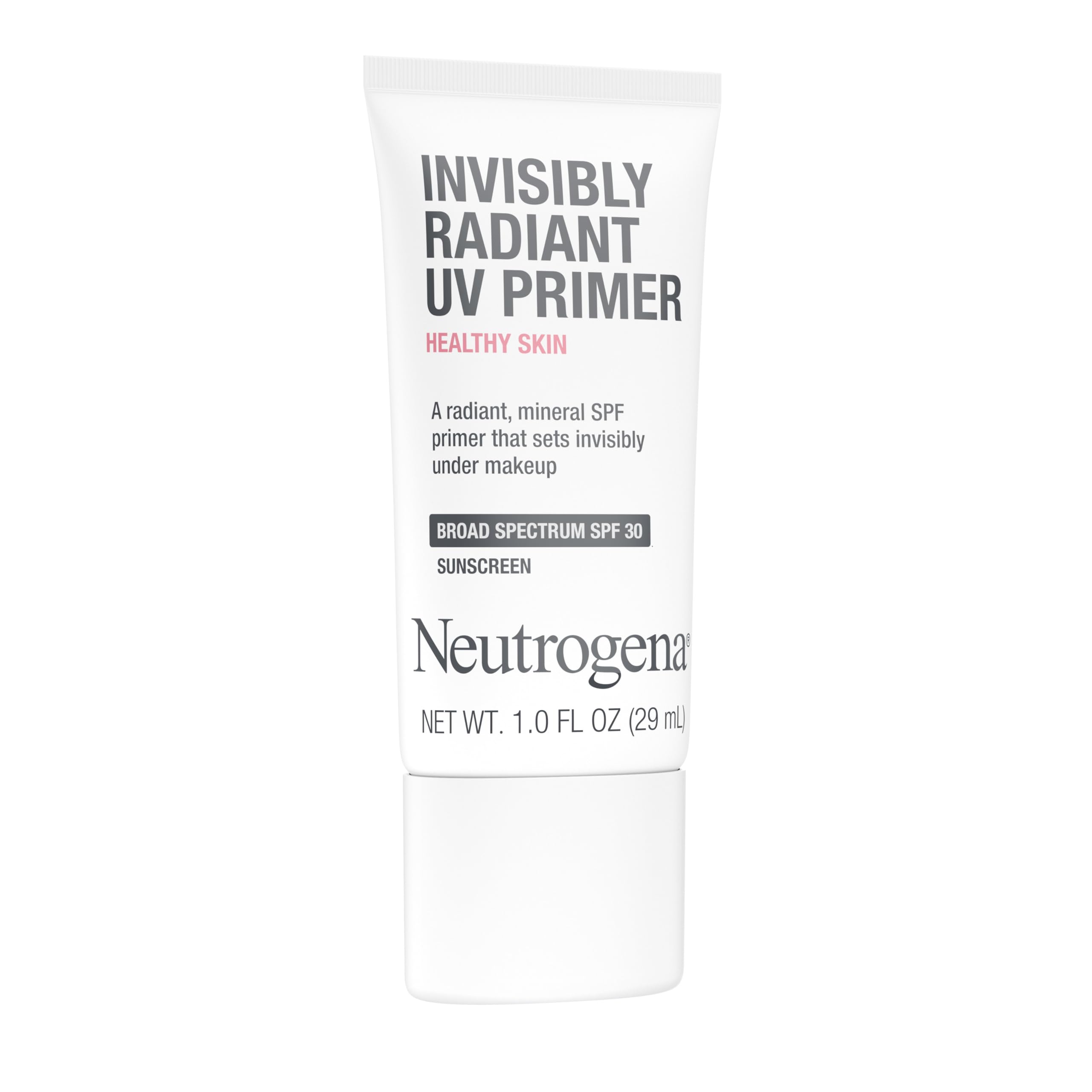 Neutrogena Healthy Skin Invisibly Radiant UV Face Primer with SPF 30, Mineral SPF Primer Sets Invisibly Under Makeup, Broad Spectrum Sunscreen, Suitable for All Skin Types, 1 fl. oz