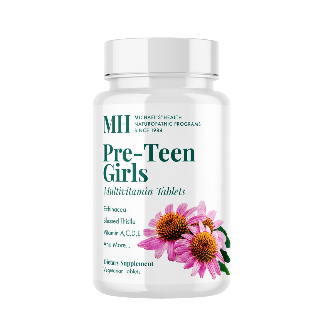 MICHAEL'S Health Naturopathic Programs Pre-Teen Girls - 120 Vegetarian Tablets - Daily Multivitamin for Healthy Growth & Development - Kosher - 60 Servings