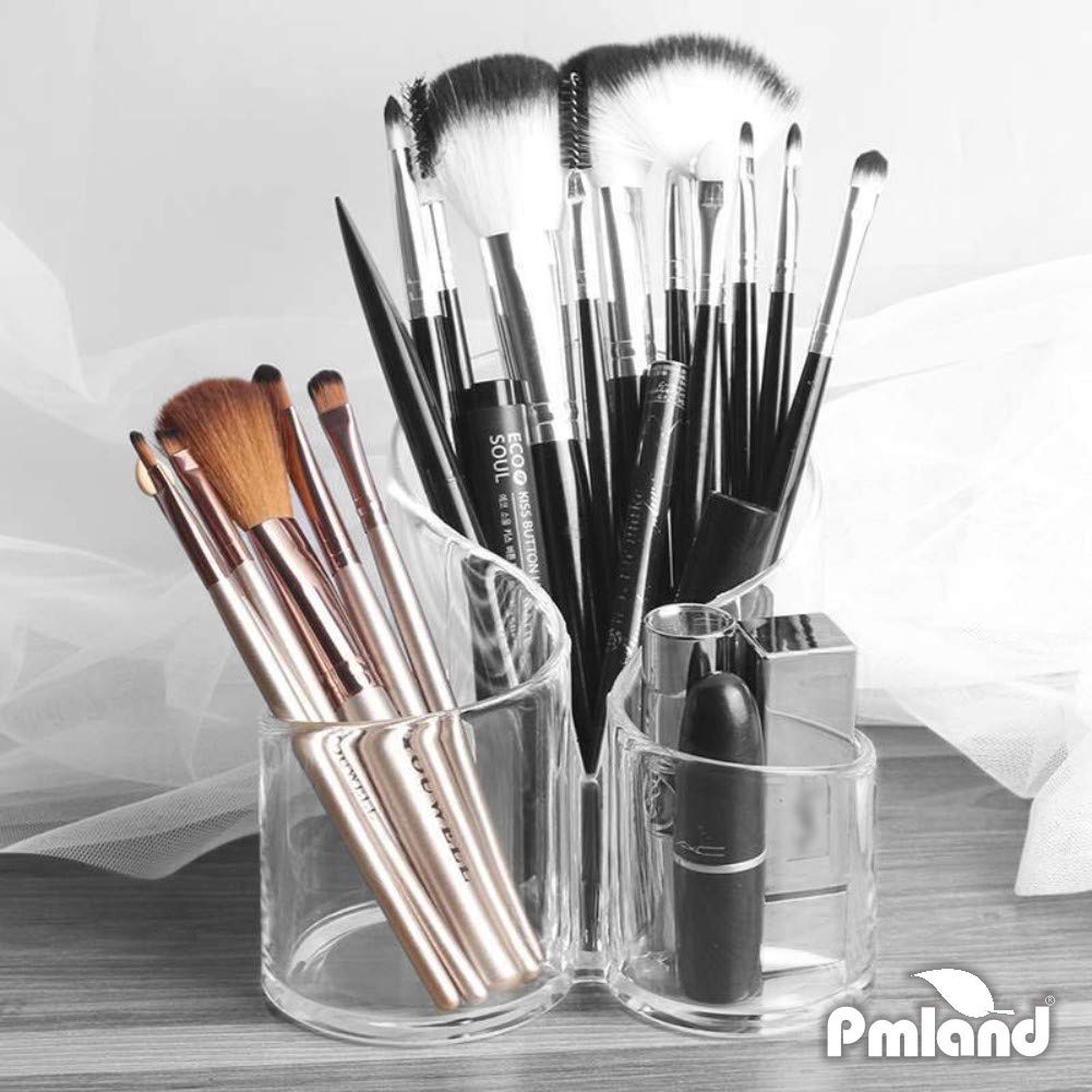 Lumsing Top Quality Large Wavy Acrylic Makeup Brush and Cosmetic Holder