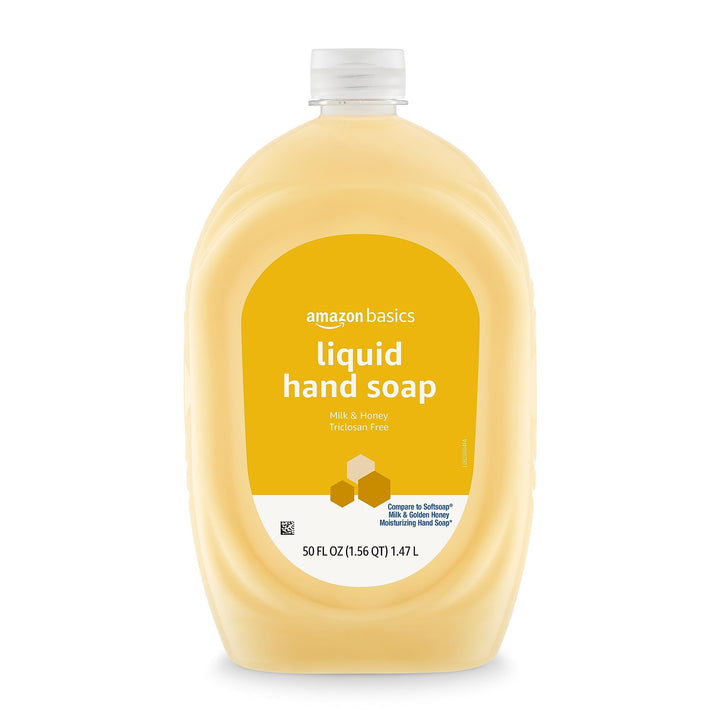 Amazon Basics Liquid Hand Soap Refill, Milk and Honey Scent, Triclosan-free, 50 Fluid Ounces, Pack of 1