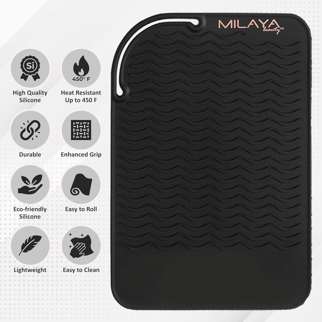 Professional Silicone Heat Resistant Styling Station Mat for All Hair Irons, Curling Iron, Straightener Pad, Iron Flat Hair, Waver, Hair Tools Appliances Hair Dryer Salon Tools Hair Stylist Black