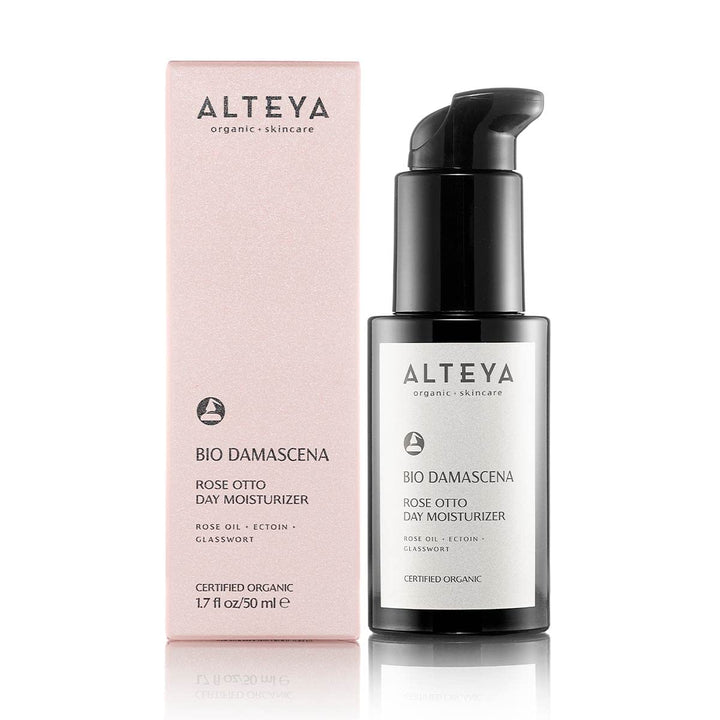 Alteya USDA Organic Day Face Moisturizer BioDamascena - With Organic Bulgarian Rose Oil, Anti-Aging, 50ml