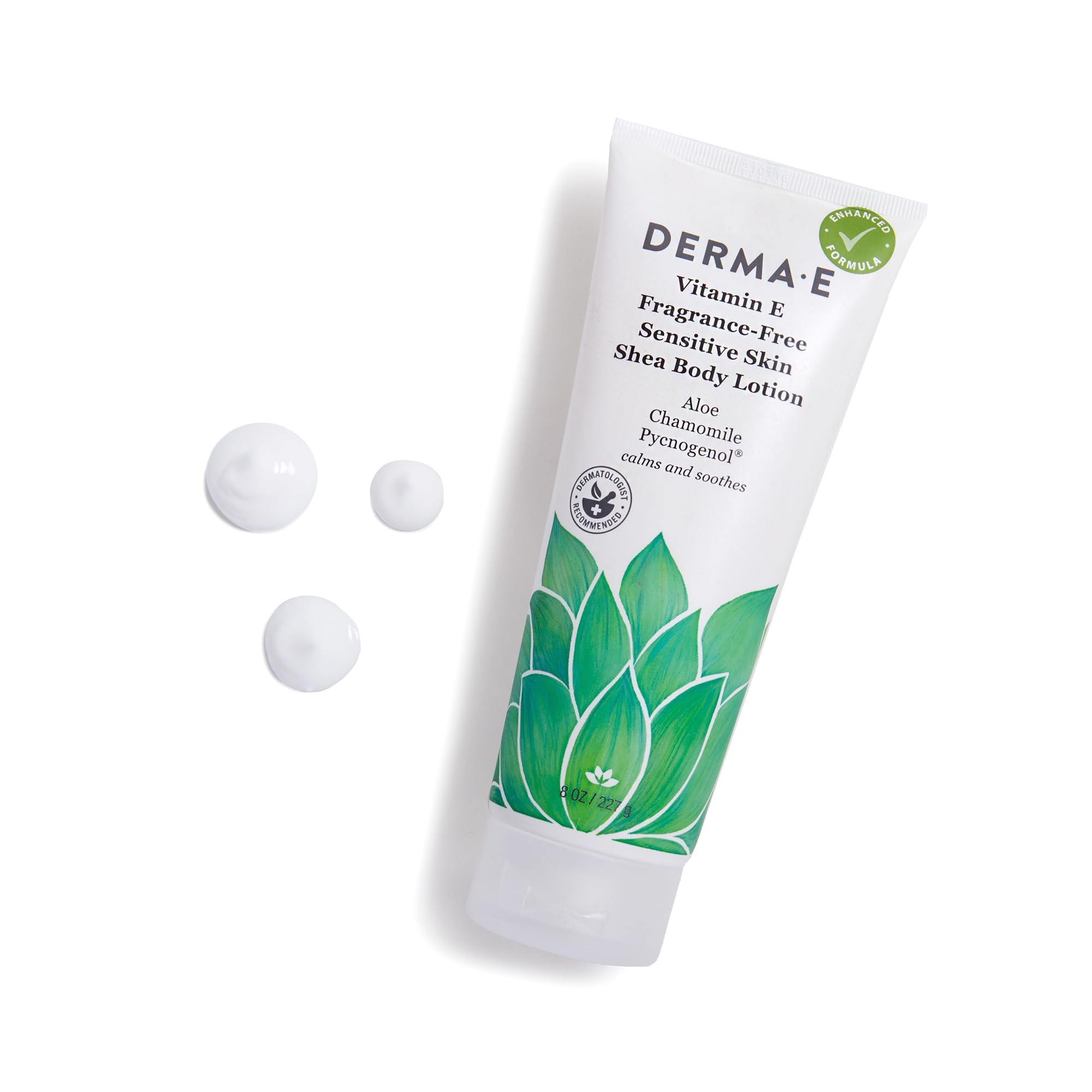 Derma E Vitamin E Intense Moisture Body Lotion, 8 Oz, Fragrance-Free Moisturizing Lotion with Shea Butter, Aloe Vera, Chamomile & Pycnogenol, Soothing Sensitive Skin Lotion