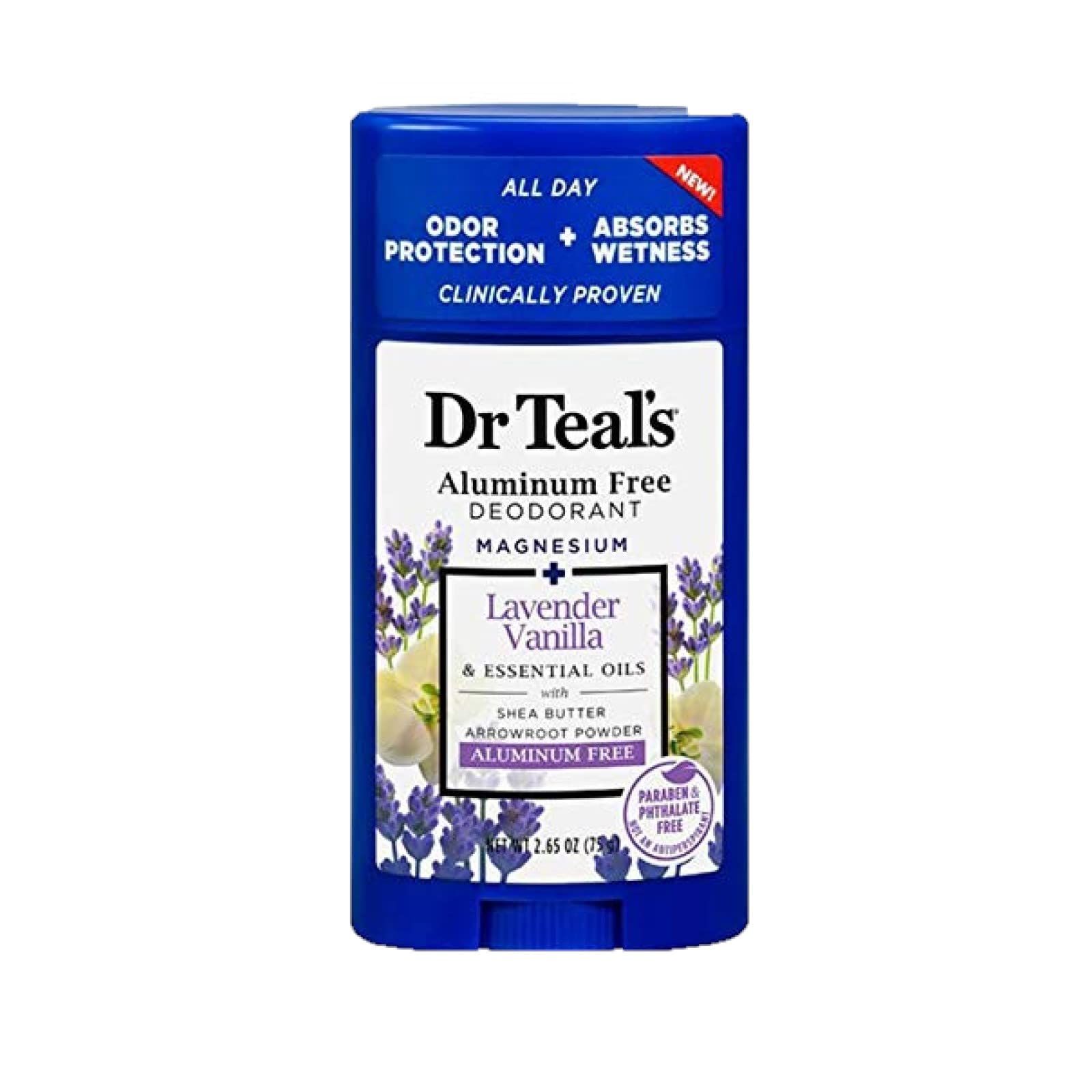 Dr. Teals Deodorant Variety Gift Set (2 Pack, 2.65oz Ea.) - Vanilla Lavender & Rose & Milk - Essential Oils, Shea Butter & Magnesium Help Absorb Moisture & Keep Skin Clean & Healthy