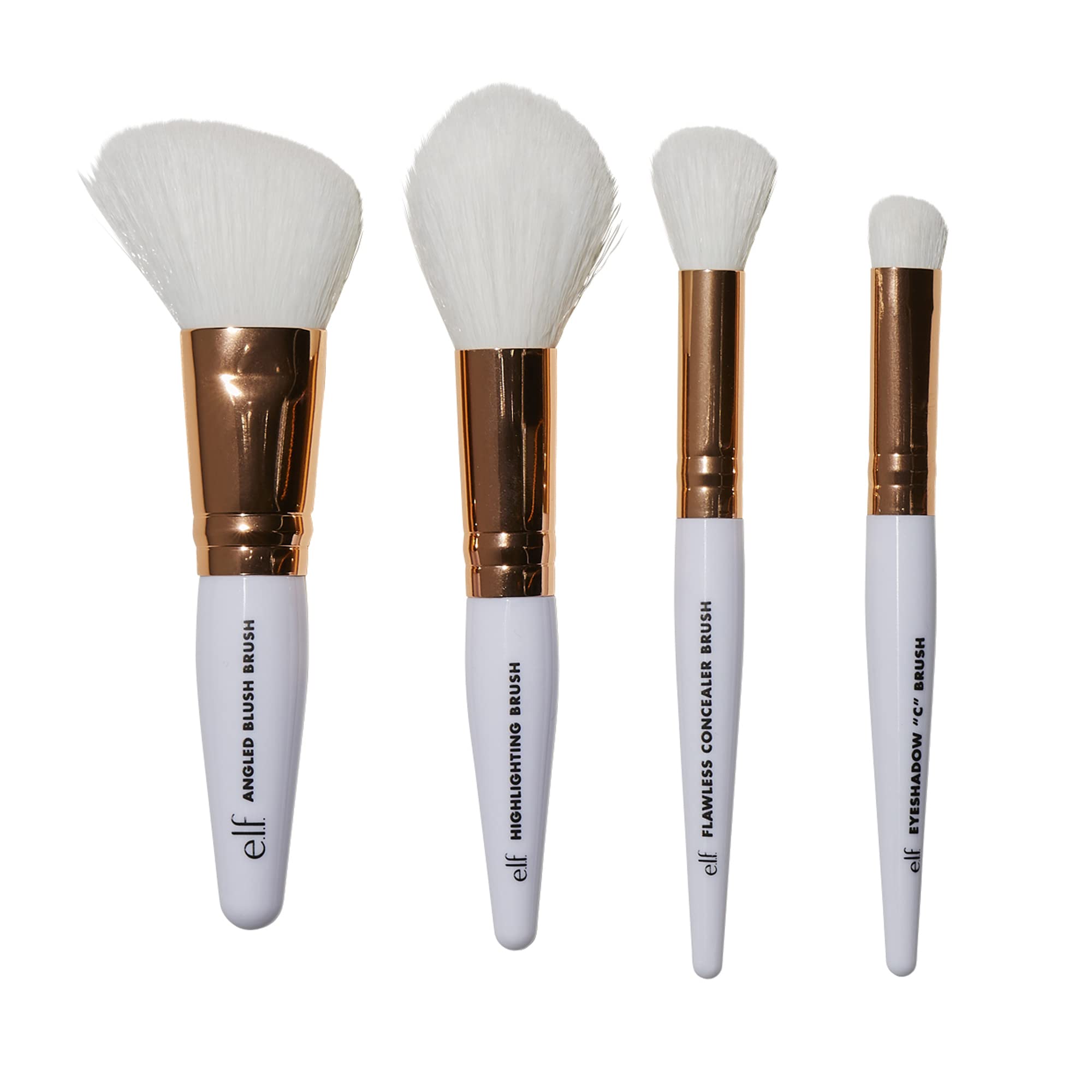 e.l.f. CosmeticsRose Gold Travel Brush Kit, Synthetic, 4Piece Set