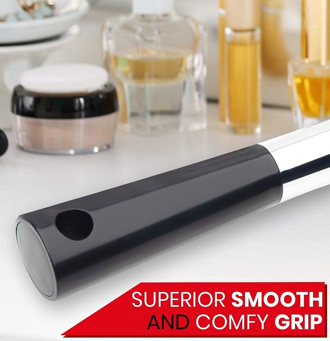 Mirrorvana Large & Comfy Hand Held Mirror (2017 Barber Model in Black) | New and Improved Sticker