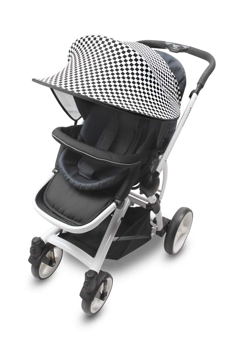 Manito Sun Shade for Strollers and Car Seats - Scandi (Mosaic Black) UPF 50+