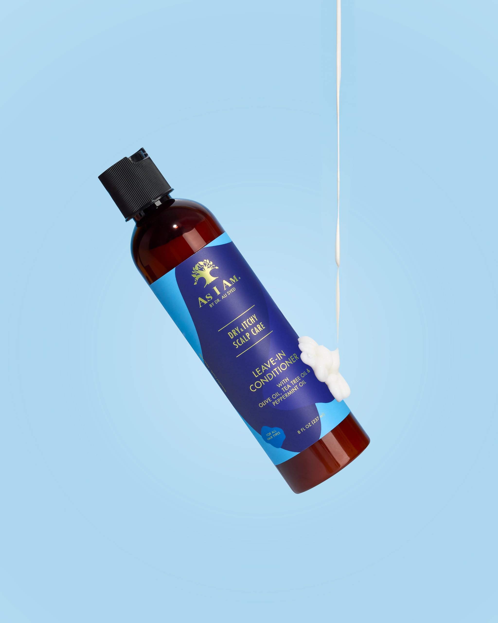 As I Am Dry & Itchy Scalp Care Leave In Conditioner - 8 ounce - Enriched with Olive oil, Tea Tree Oil and Peppermint Oil