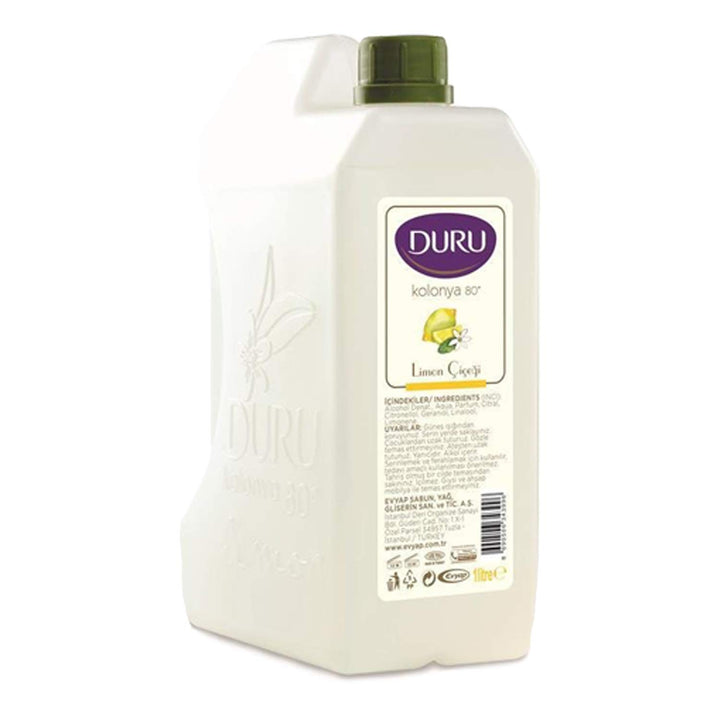 DURU Cologne Lemon Turkish Scented Mini Water Canister, 1 Litre