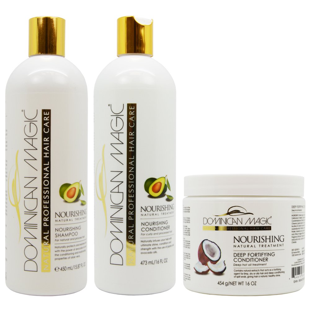 Dominican Magic Nourishing Shampoo & Conditioner & Deep Fortifying Conditioner Set by Dominican Magic