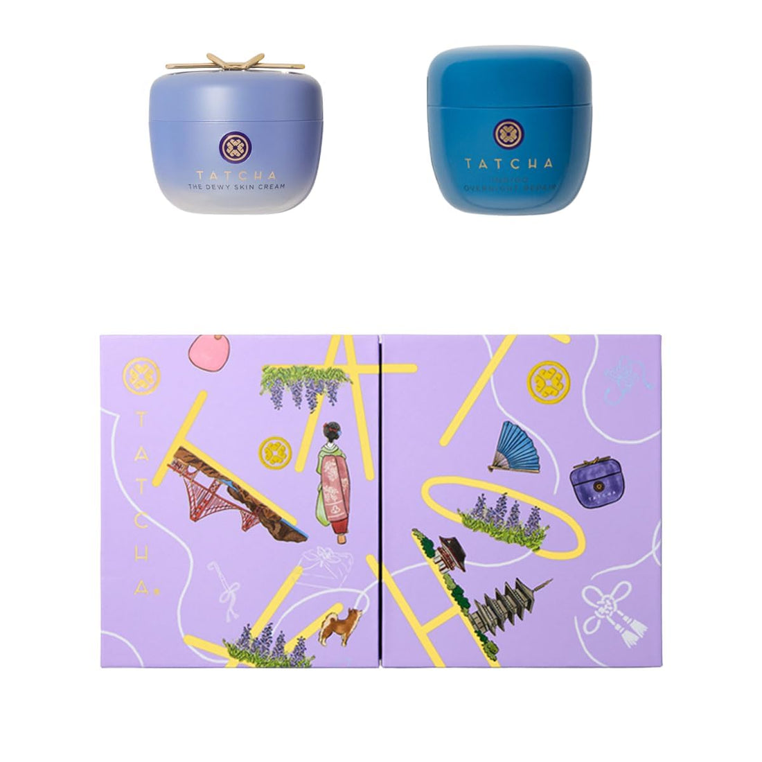TATCHA AM + PM Moisture Duo | Holiday Gift Set - The Dewy Skin Cream & Indigo Overnight Repair Serum ($164 Value)