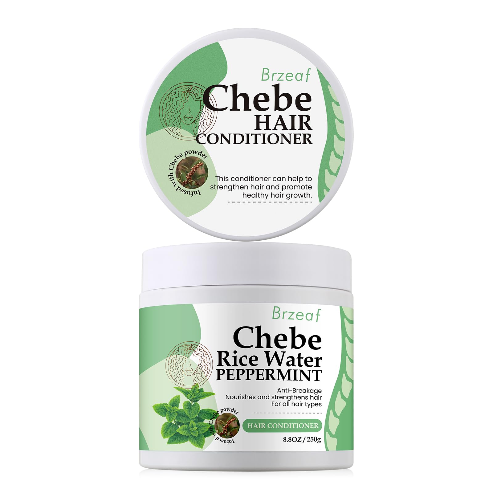 Brzeaf Vegan Leave-In Conditioner (8.8 OZ) - Promotes Hair Growth, Revives Dry & Damaged Hair for Women and Men, Deters Breakage