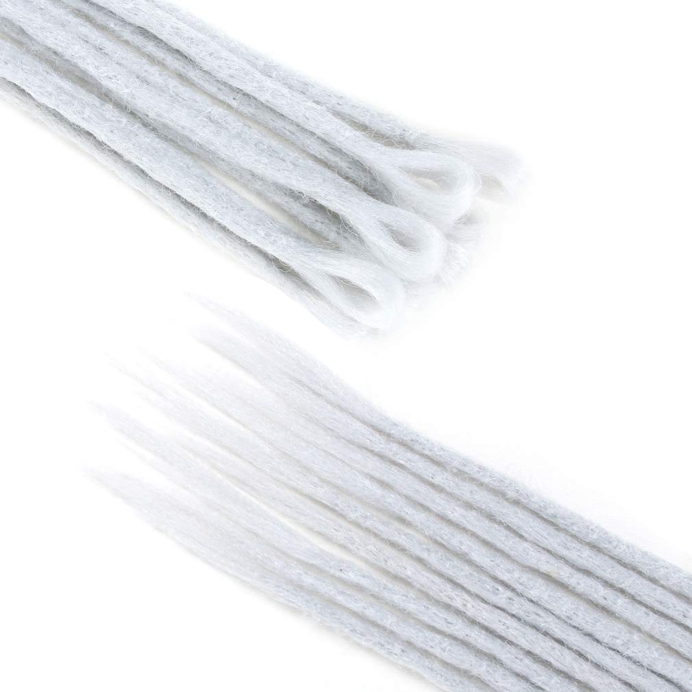 AOSOME 20inch Pack of 20 Crochet Dreadlock Hair Extensions Handmade Synthetic Hair Reggae Hair, Light Grey Color: Light Grey-20''