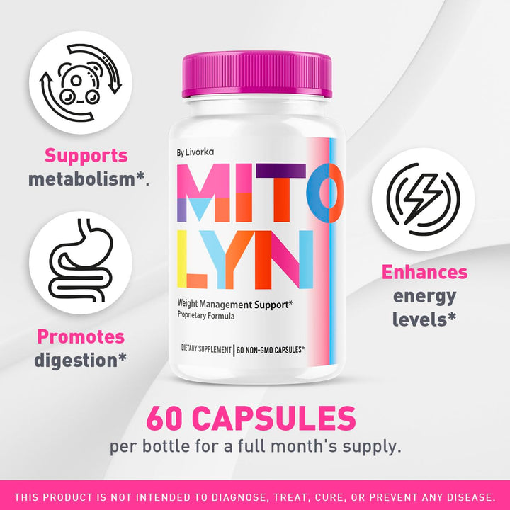 (2 Pack) Mitolyn Capsules - Mitolyn, Mitolyn Advanced Formula Pills, Mitolyn Supplement, Mito Lyn, Mito Lyn Pills, Mitolyn Support, Mitolyn Pill, Mitolyn Supplement Pills, 120 Capsules for 2 Months
