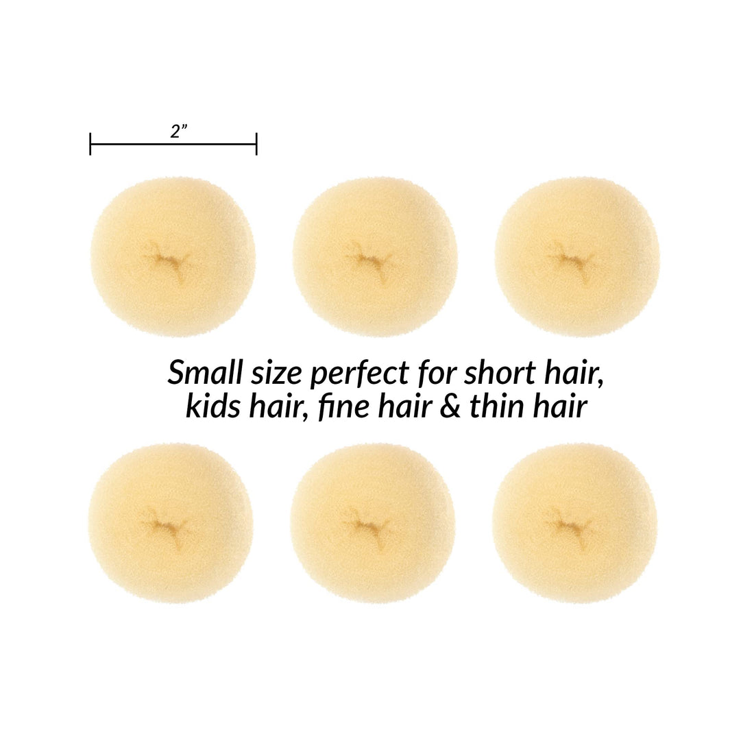 Styla Hair Donut Hair Bun Maker for Kids, Ballet Buns Maker for Kids, Sock Bun Hair Maker, Donut Bun Maker Hair, Easy Bun Hair Bun Maker, Hair Donut Bun Maker (6pc Blonde)