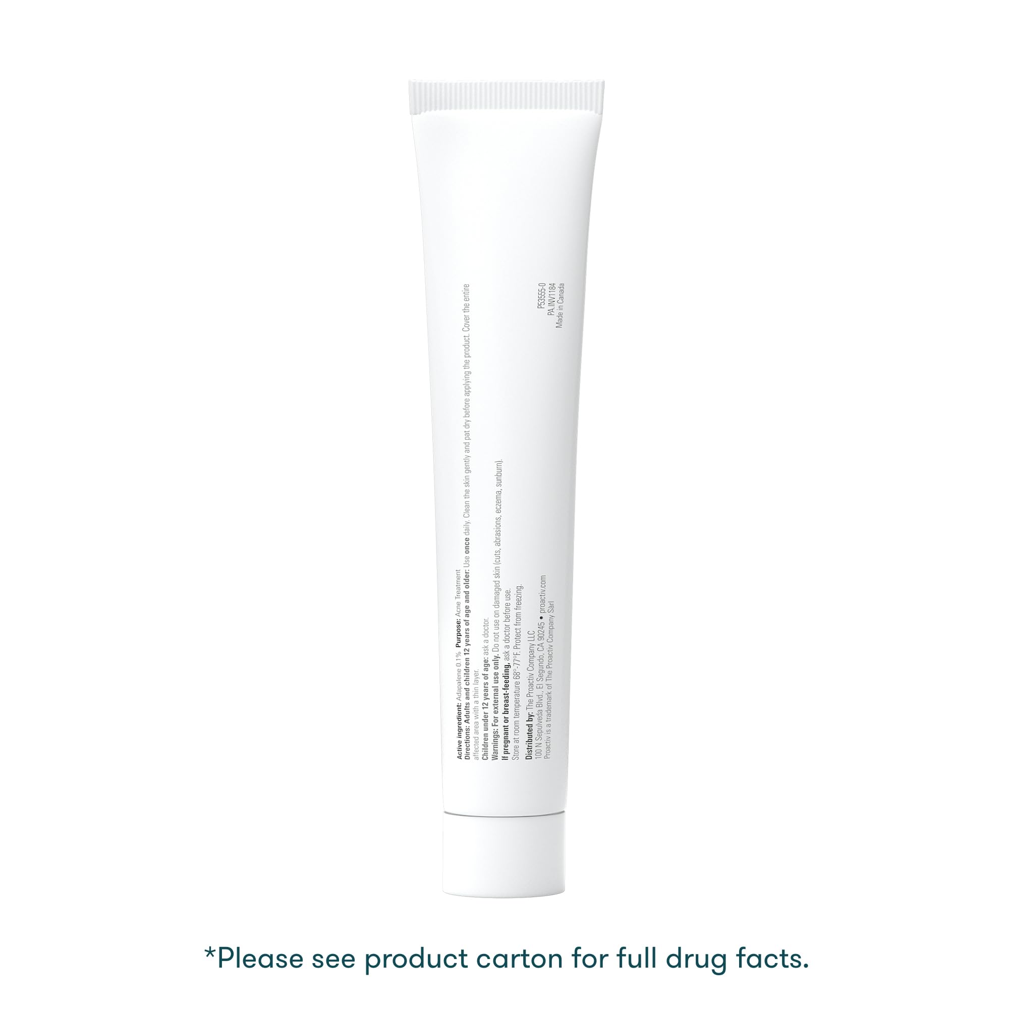 ProactivMD Adapalene Gel Acne Treatment - Prescription Strength Retinoids for Face and Body Acne, .1% Solution, 1.6 Oz, Unscented