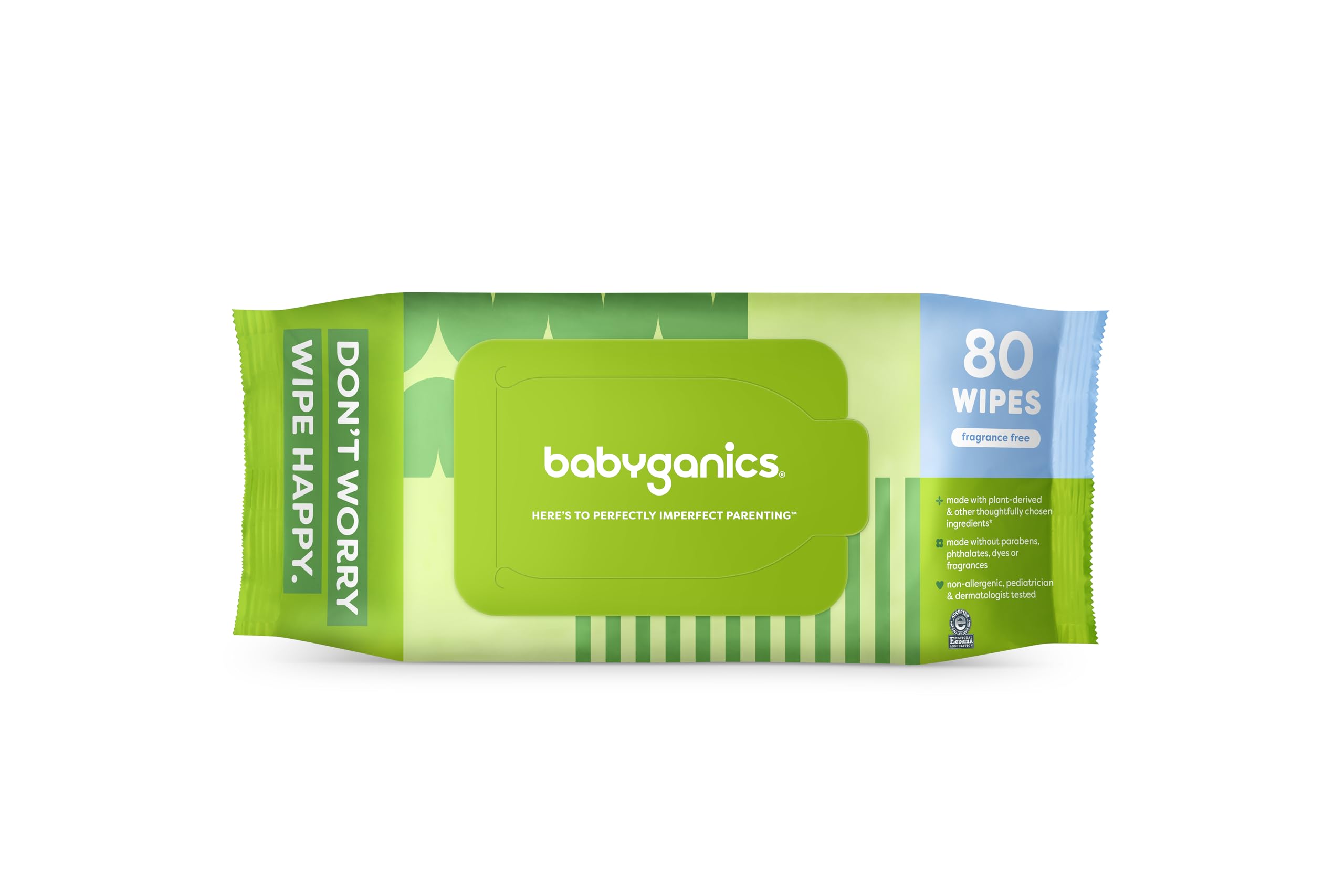 Babyganics Baby Wipes, Unscented Diaper Wipes, 400 Count, (5 Packs of 80), Non-Allergenic and formulated with Plant Derived Ingredients